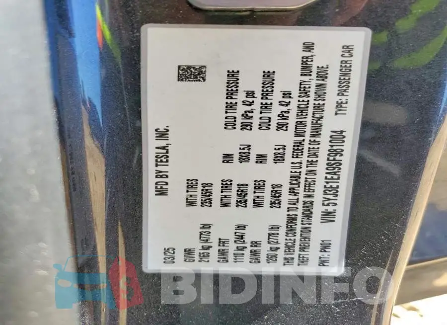 5YJ3E1EA9SF981004 Photo# 12