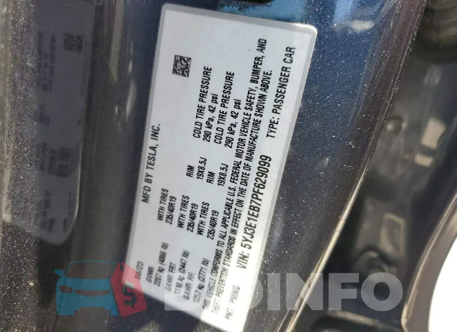 5YJ3E1EB7PF629099 Photo# 12