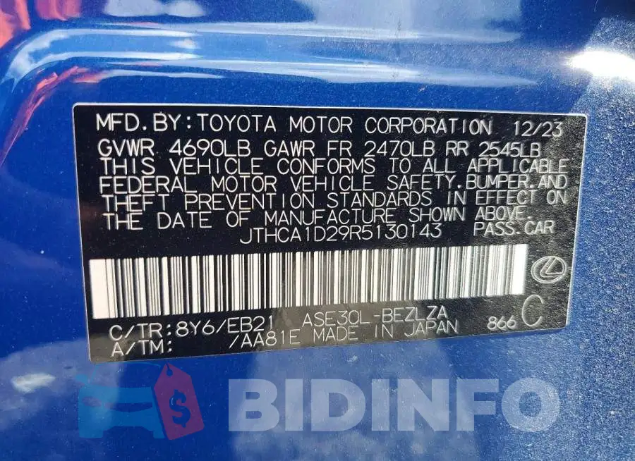 JTHCA1D29R5130143 Photo# 13