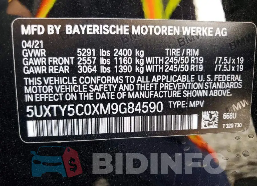 5UXTY5C0XM9G84590 Photo# 14