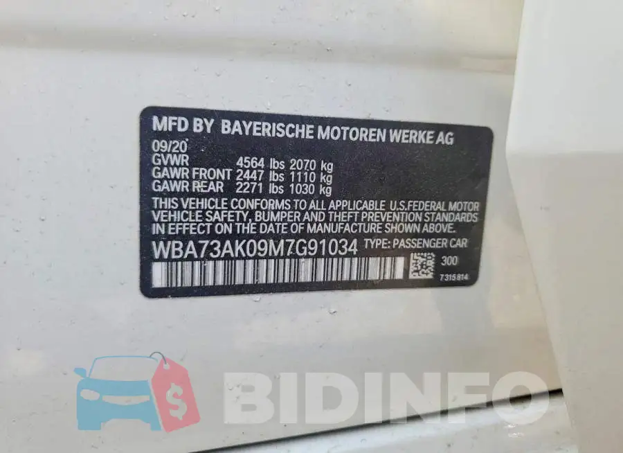 WBA73AK09M7G91034 Photo# 12
