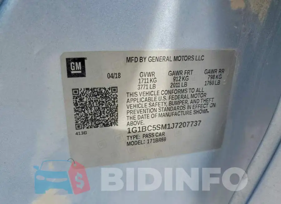 1G1BC5SM1J7207737 Photo# 12