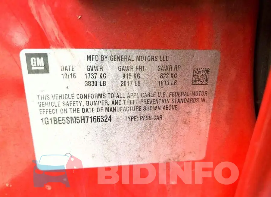 1G1BE5SM5H7166324 Photo# 12