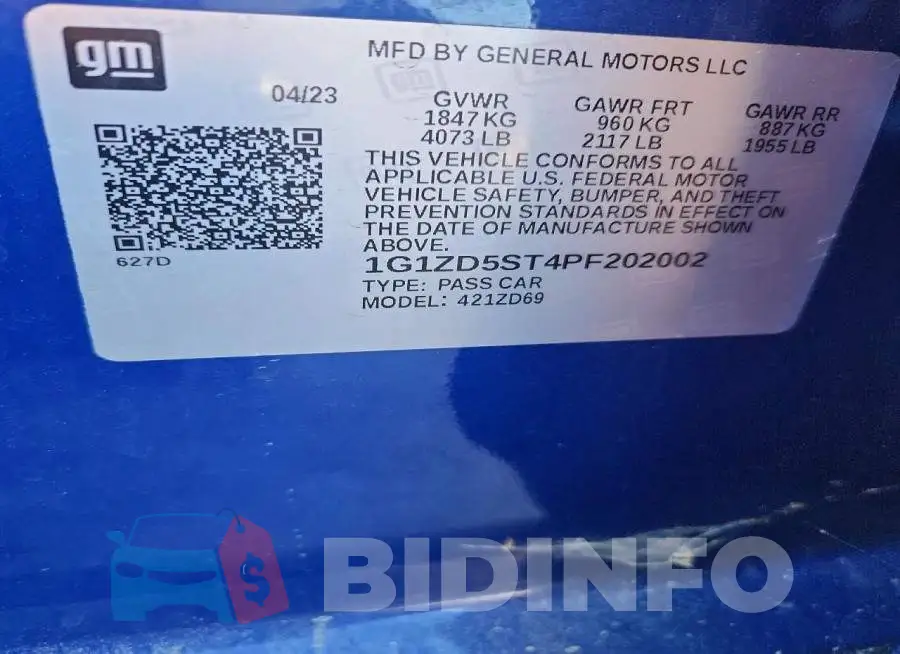 1G1ZD5ST4PF202002 Photo# 13