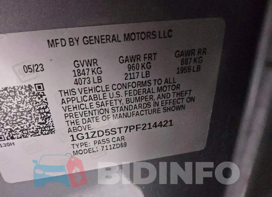 1G1ZD5ST7PF214421 Photo# 13