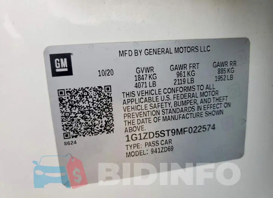1G1ZD5ST9MF022574 Photo# 13