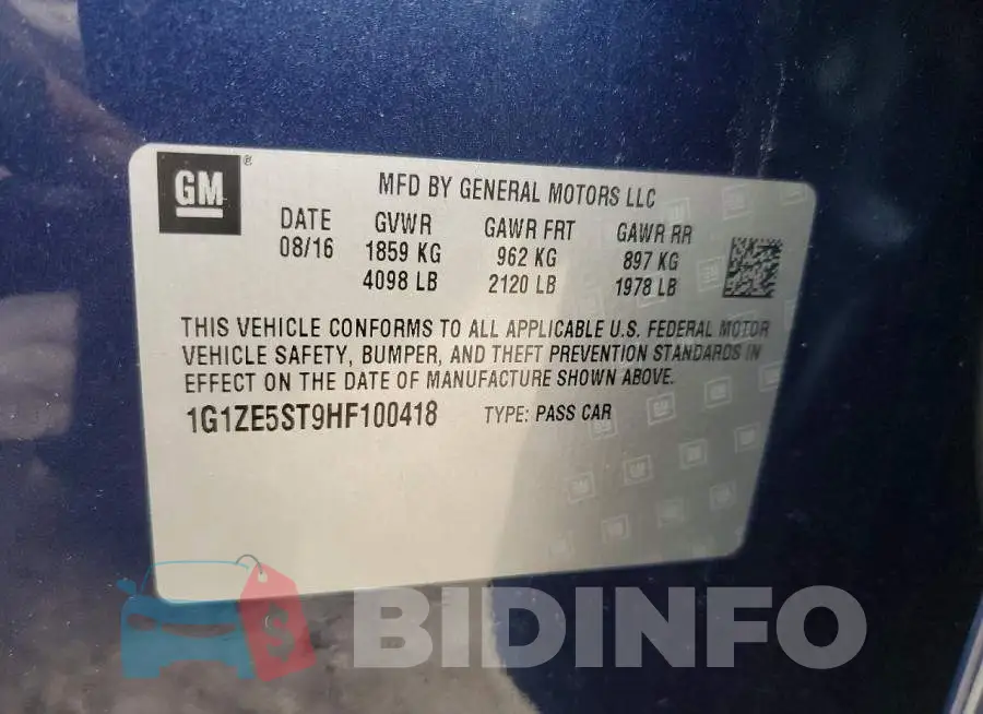 1G1ZE5ST9HF100418 Photo# 12