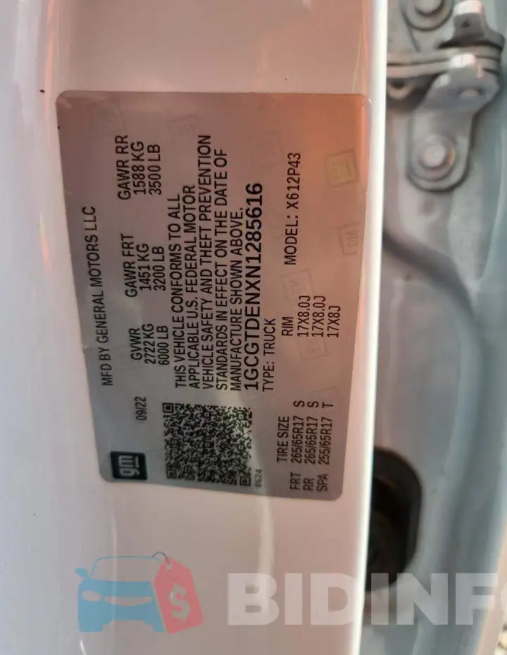 1GCGTDENXN1285616 Photo# 12