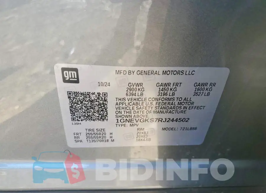 1GNEVGKS7RJ244502 Photo# 13