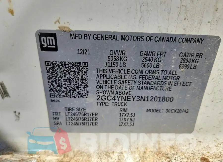 2GC4YNEY3N1201800 Photo# 12