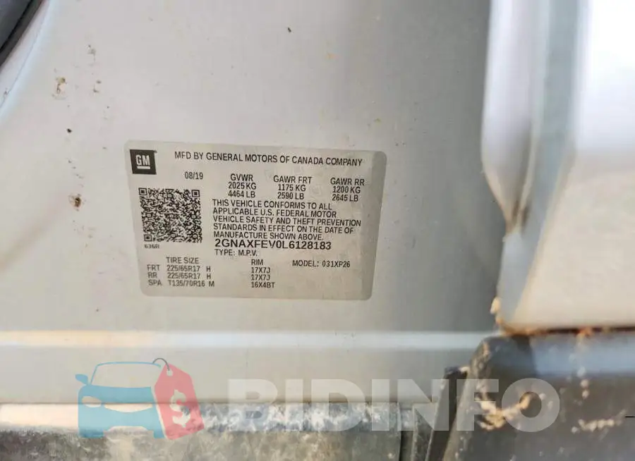 2GNAXFEV0L6128183 Photo# 12