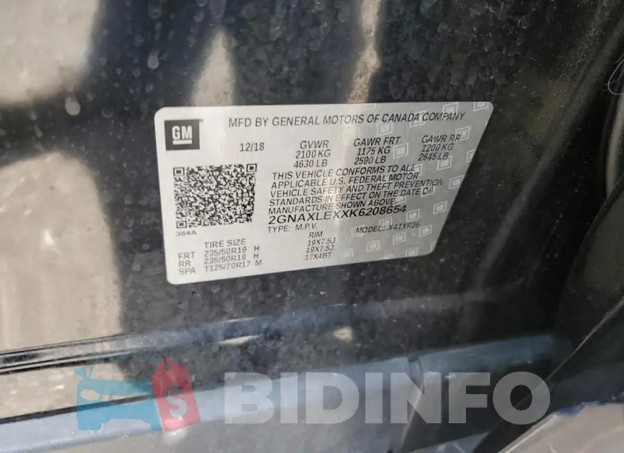 2GNAXLEXXK6208654 Photo# 13