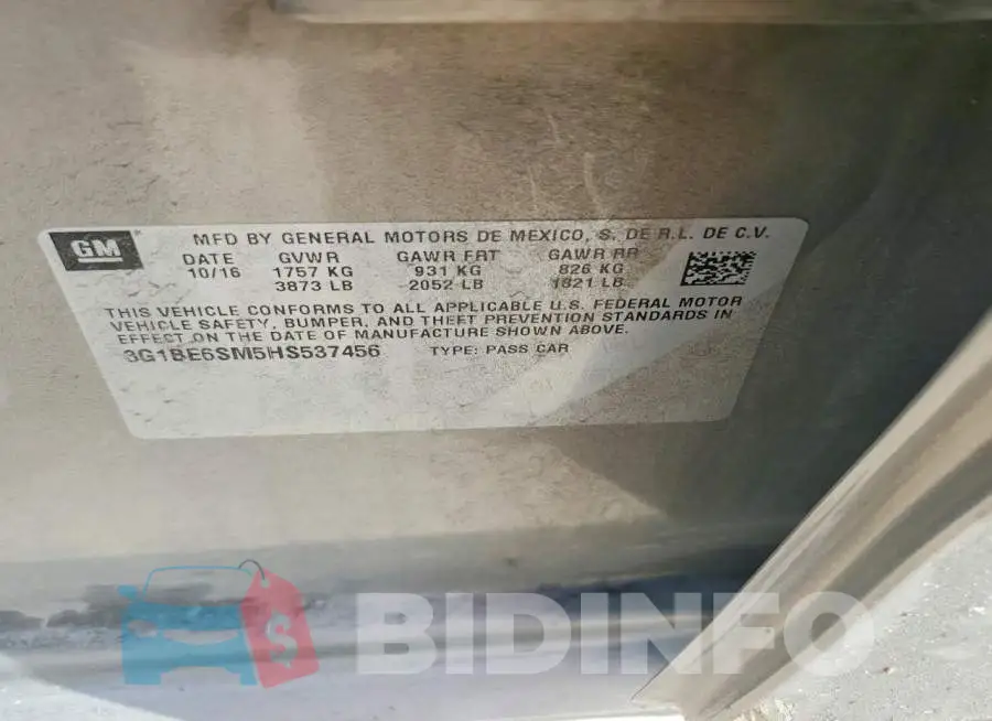 3G1BE6SM5HS537456 Photo# 12