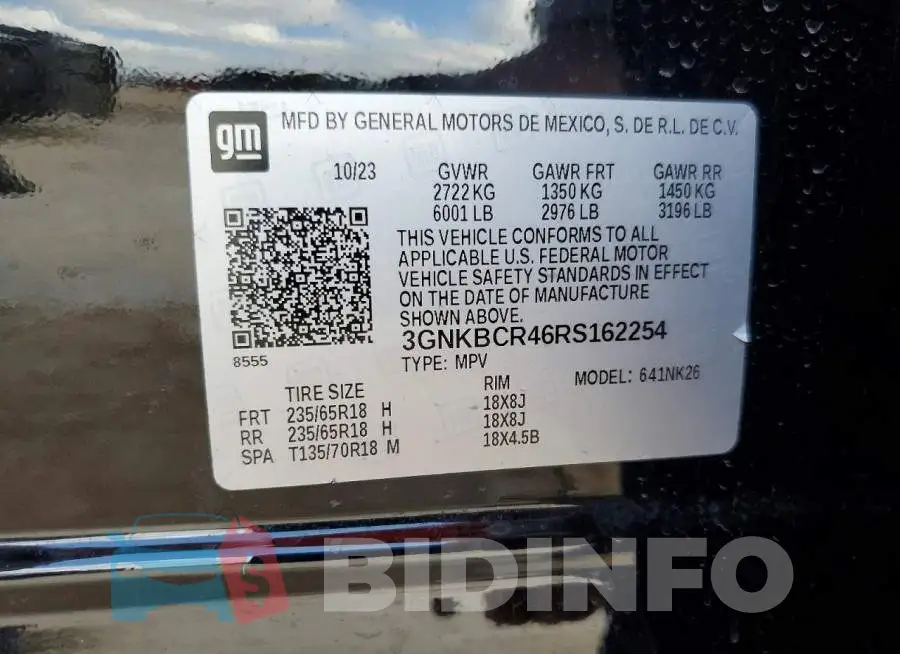 3GNKBCR46RS162254 Photo# 12