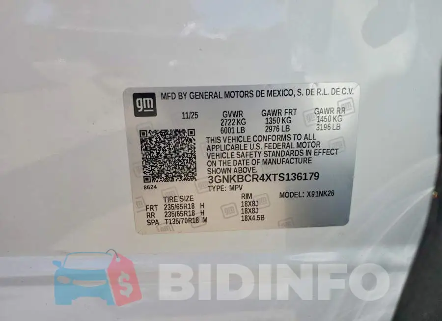 3GNKBCR4XTS136179 Photo# 13