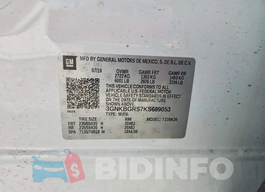 3GNKBGRS7KS689053 Photo# 13