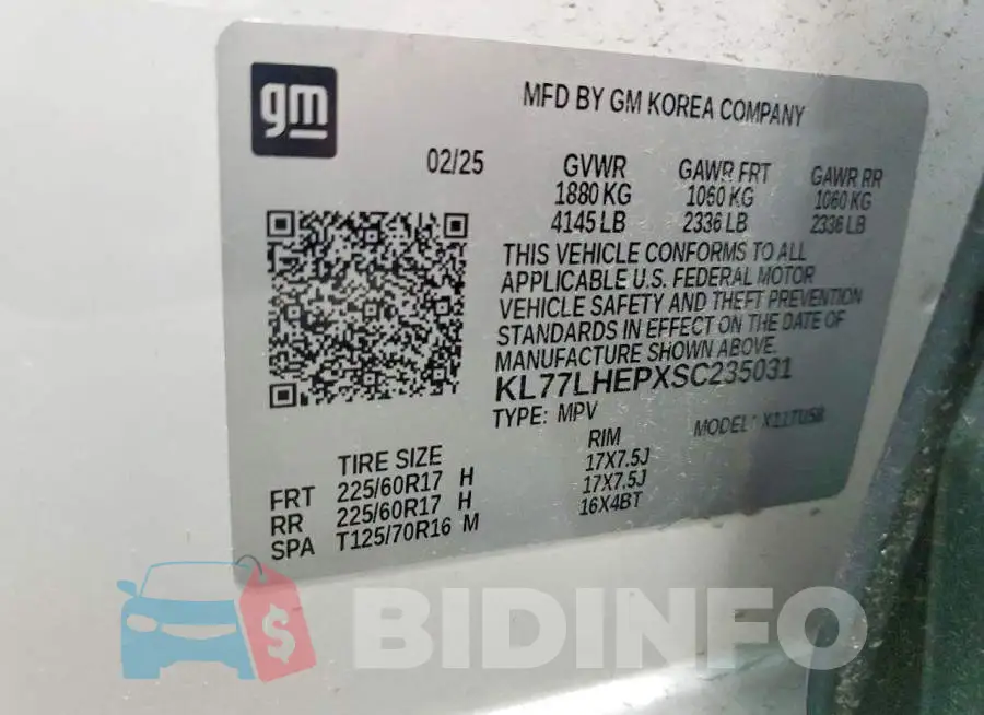 KL77LHEPXSC235031 Photo# 13