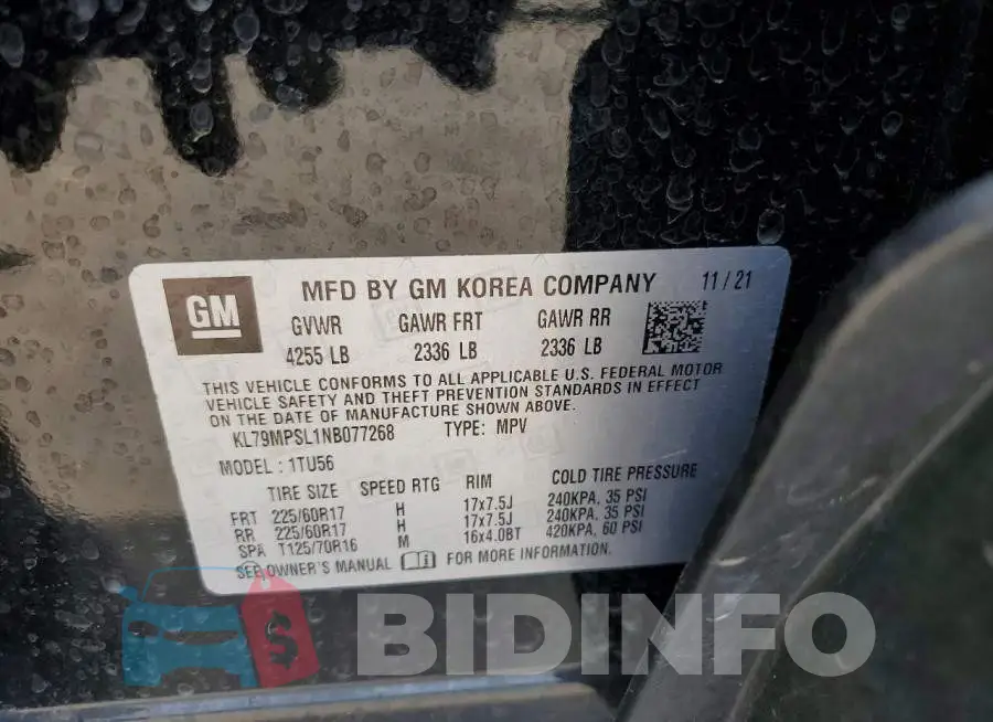 KL79MPSL1NB077268 Photo# 12