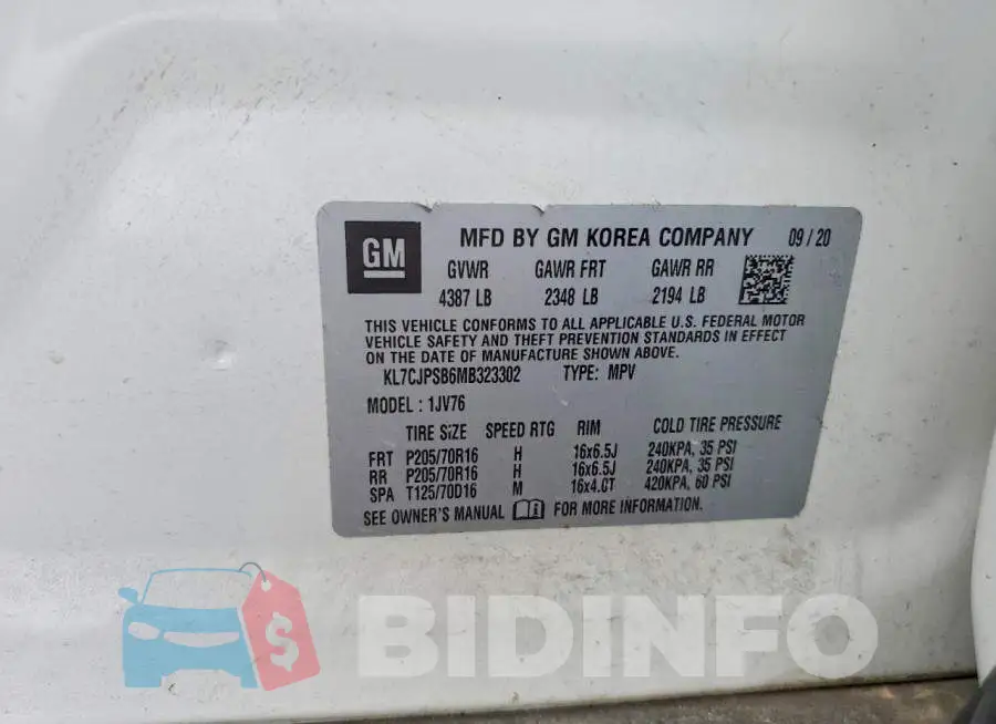 KL7CJPSB6MB323302 Photo# 13