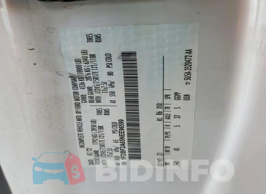 1FDBF2A65NEE96599 Photo# 12