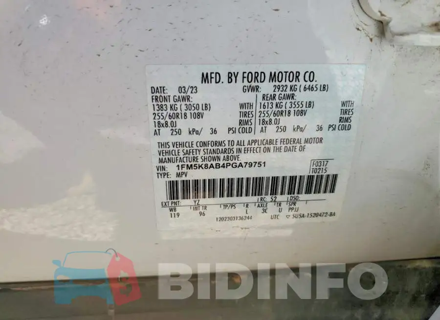 1FM5K8AB4PGA79751 Photo# 14