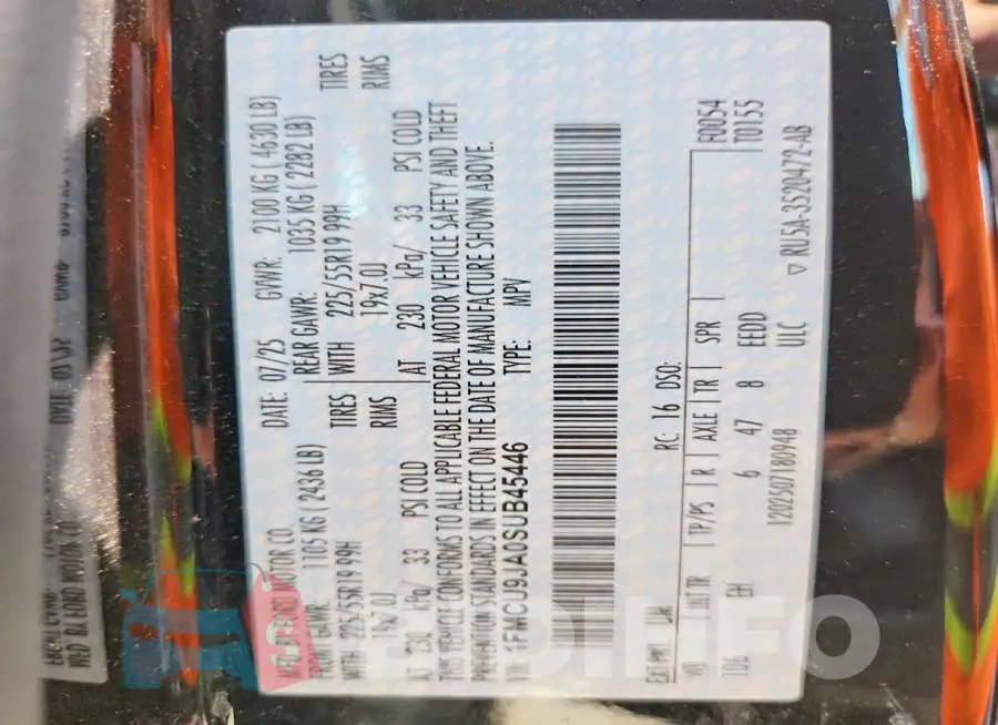 1FMCU9JA0SUB45446 Photo# 12