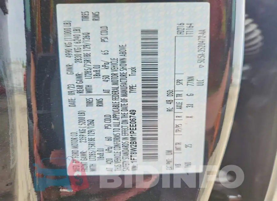1FT8W2BM1PEE06749 Photo# 12