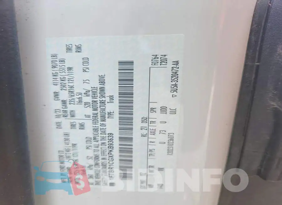 1FTBR1CGXPKB93639 Photo# 13
