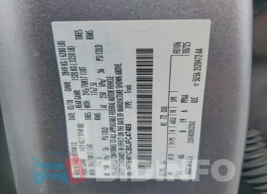1FTEW1CB0JFC47489 Photo# 12