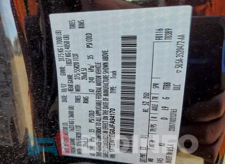 1FTEW1EG0JFA94170 Photo# 12
