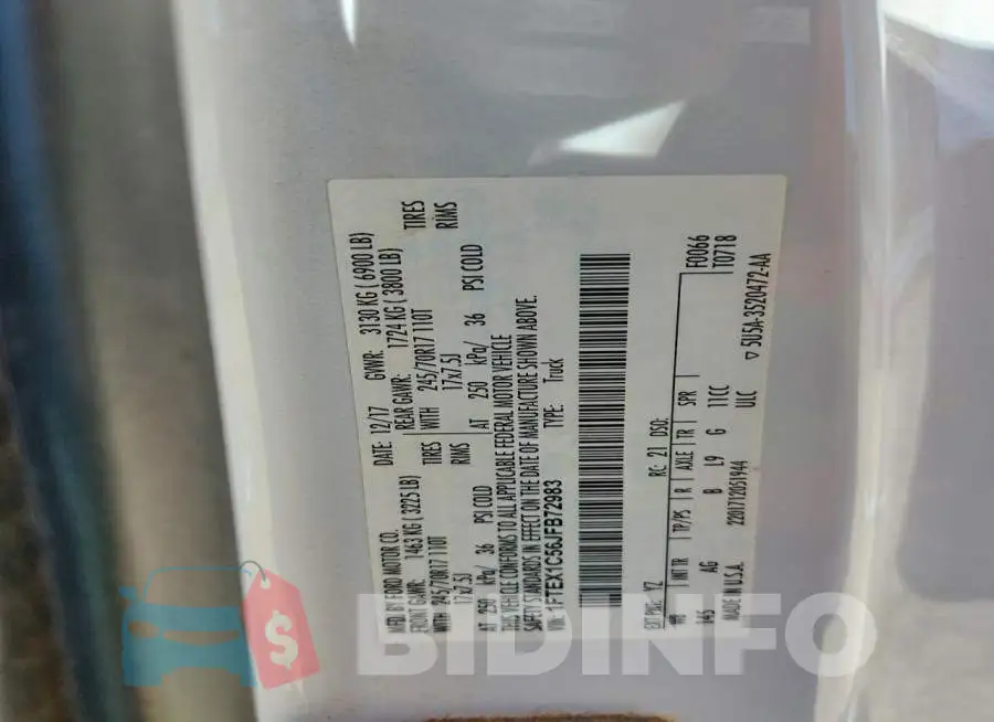 1FTEX1C56JFB72983 Photo# 12