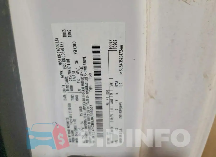 1FTEX1CB8JKF06007 Photo# 12