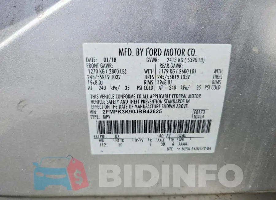2FMPK3K90JBB42625 Photo# 12