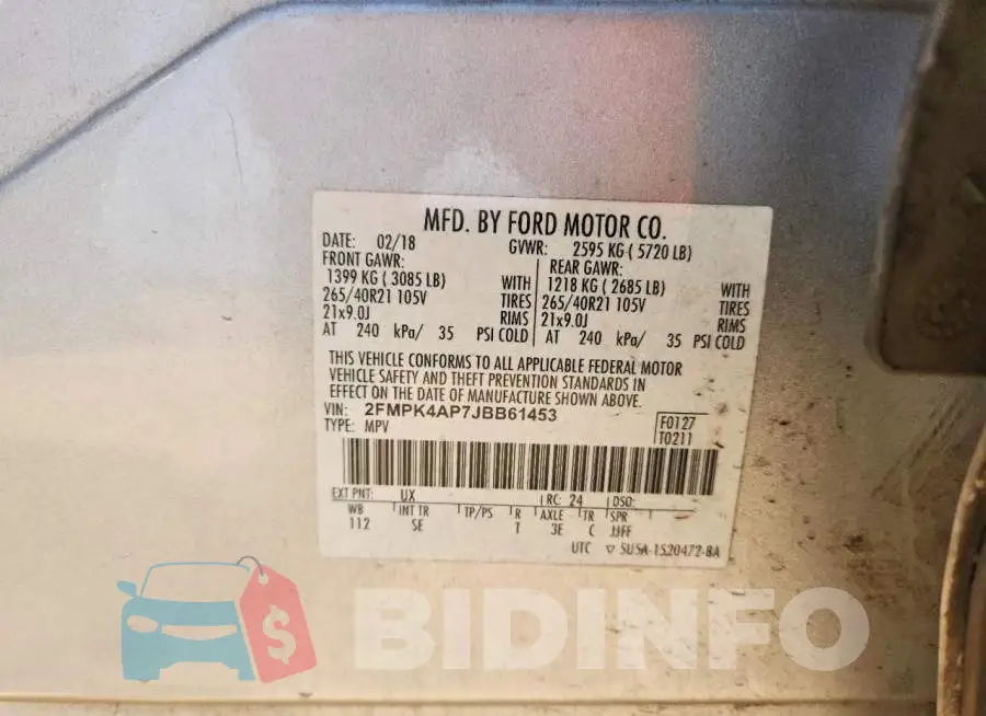 2FMPK4AP7JBB61453 Photo# 13