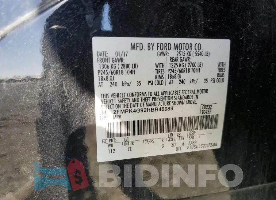 2FMPK4G92HBB46989 Photo# 12