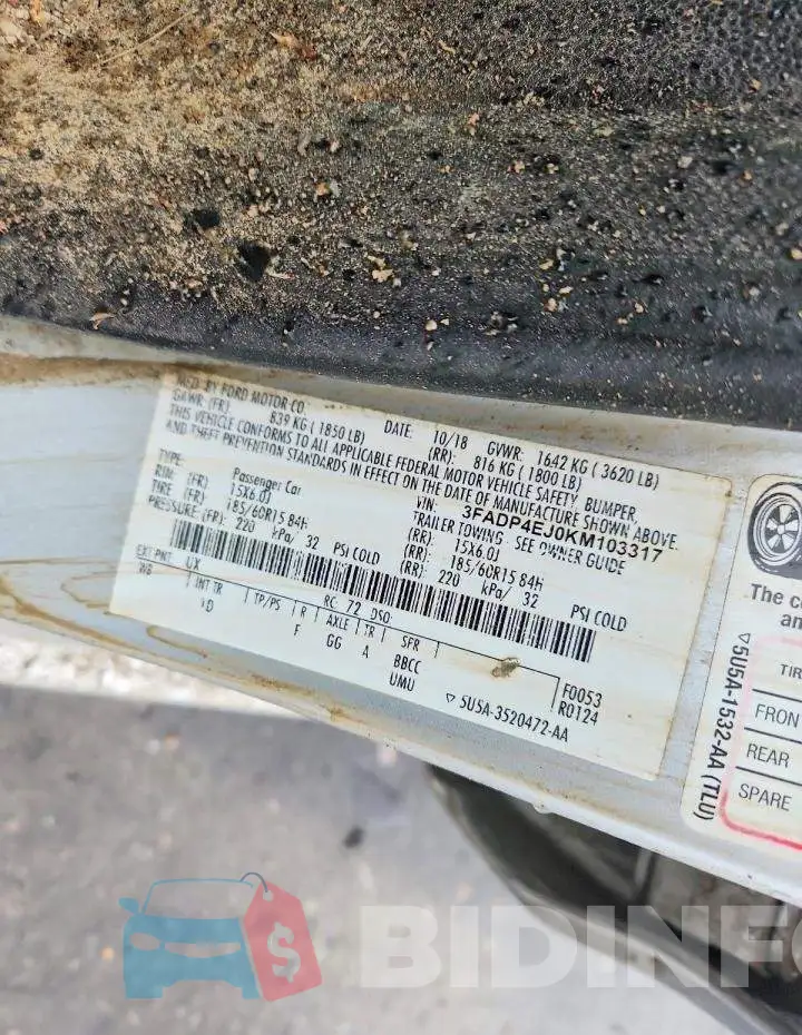 3FADP4EJ0KM103317 Photo# 12