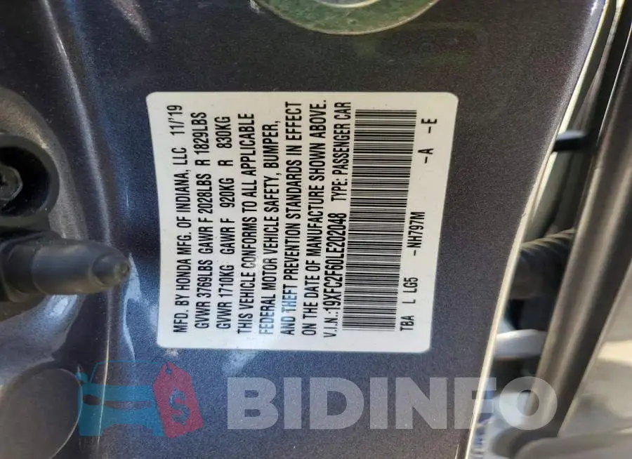 19XFC2F60LE202048 Photo# 13
