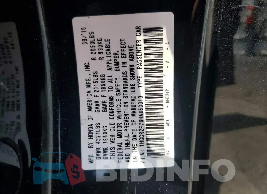 1HGCR2F76HA053313 Photo# 12
