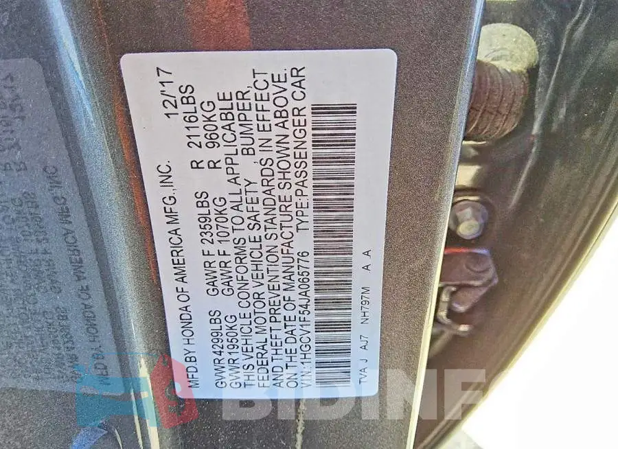 1HGCV1F54JA065776 Photo# 12