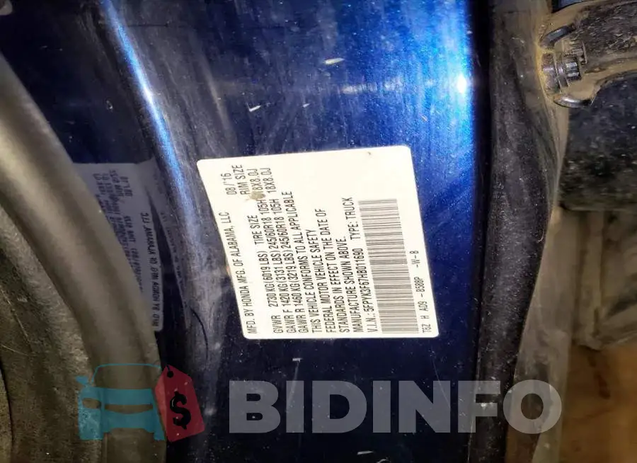 5FPYK3F67HB011690 Photo# 12