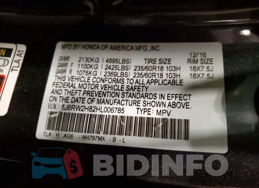 5J6RW2H82HL006785 Photo# 13