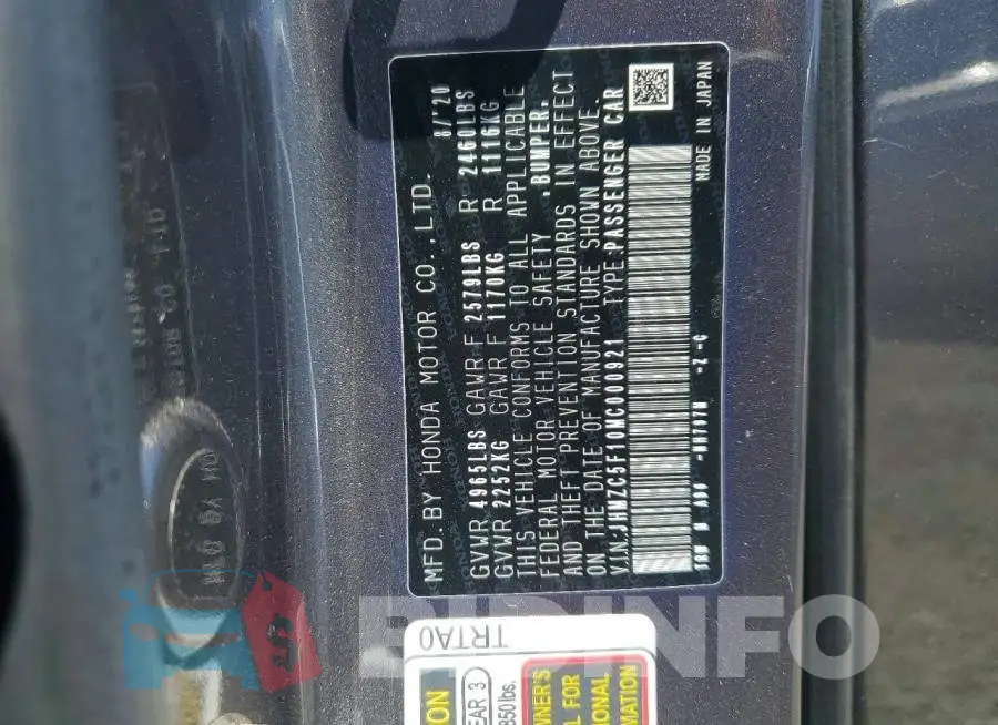 JHMZC5F10MC000921 Photo# 12