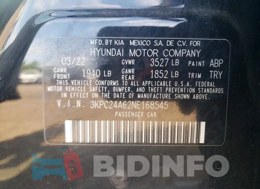 3KPC24A62NE168545 Photo# 12