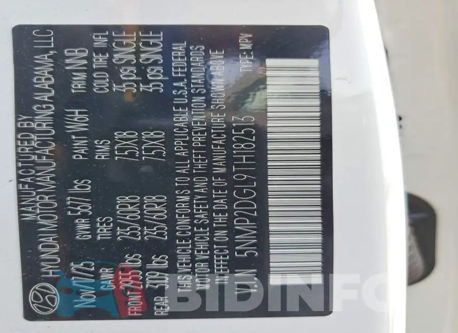 5NMP2DGL9TH182513 Photo# 13