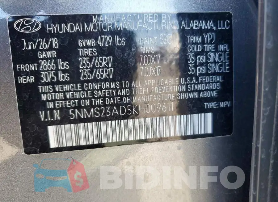 5NMS23AD5KH009611 Photo# 13