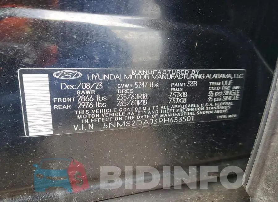 5NMS2DAJ3PH653501 Photo# 13