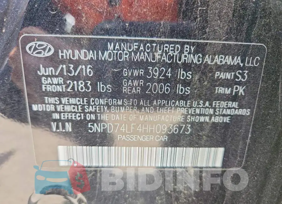 5NPD74LF4HH093673 Photo# 12