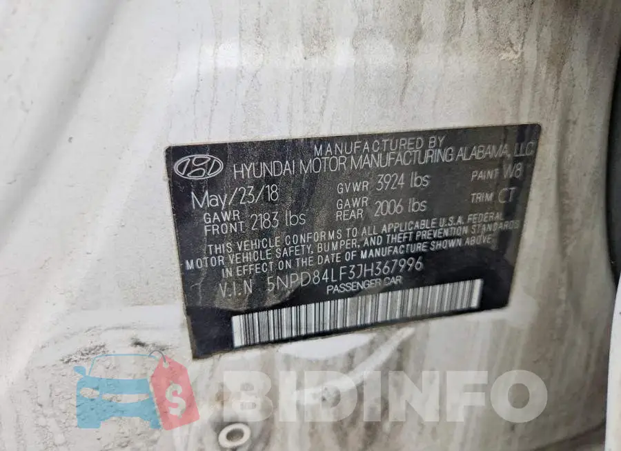 5NPD84LF3JH367996 Photo# 12