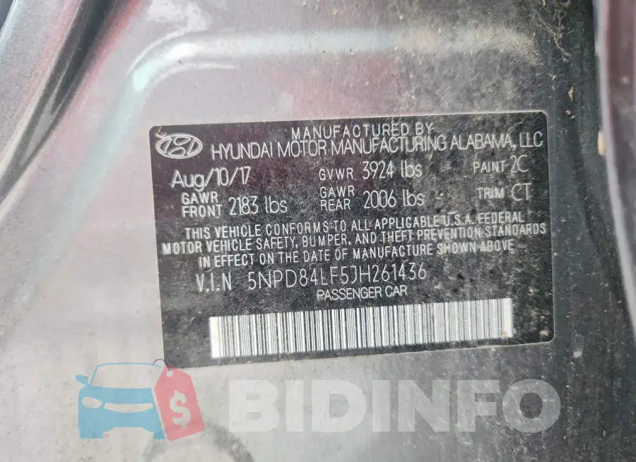 5NPD84LF5JH261436 Photo# 12