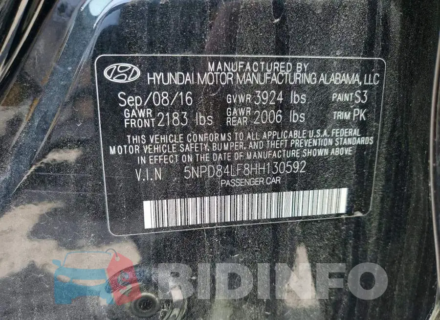 5NPD84LF8HH130592 Photo# 12